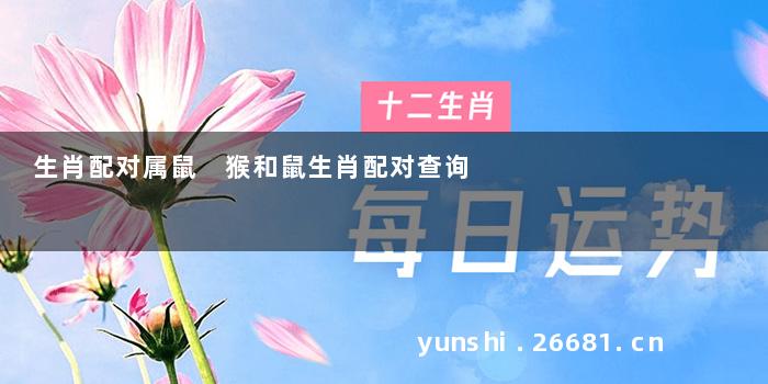生肖配对属鼠 猴和鼠生肖配对查询